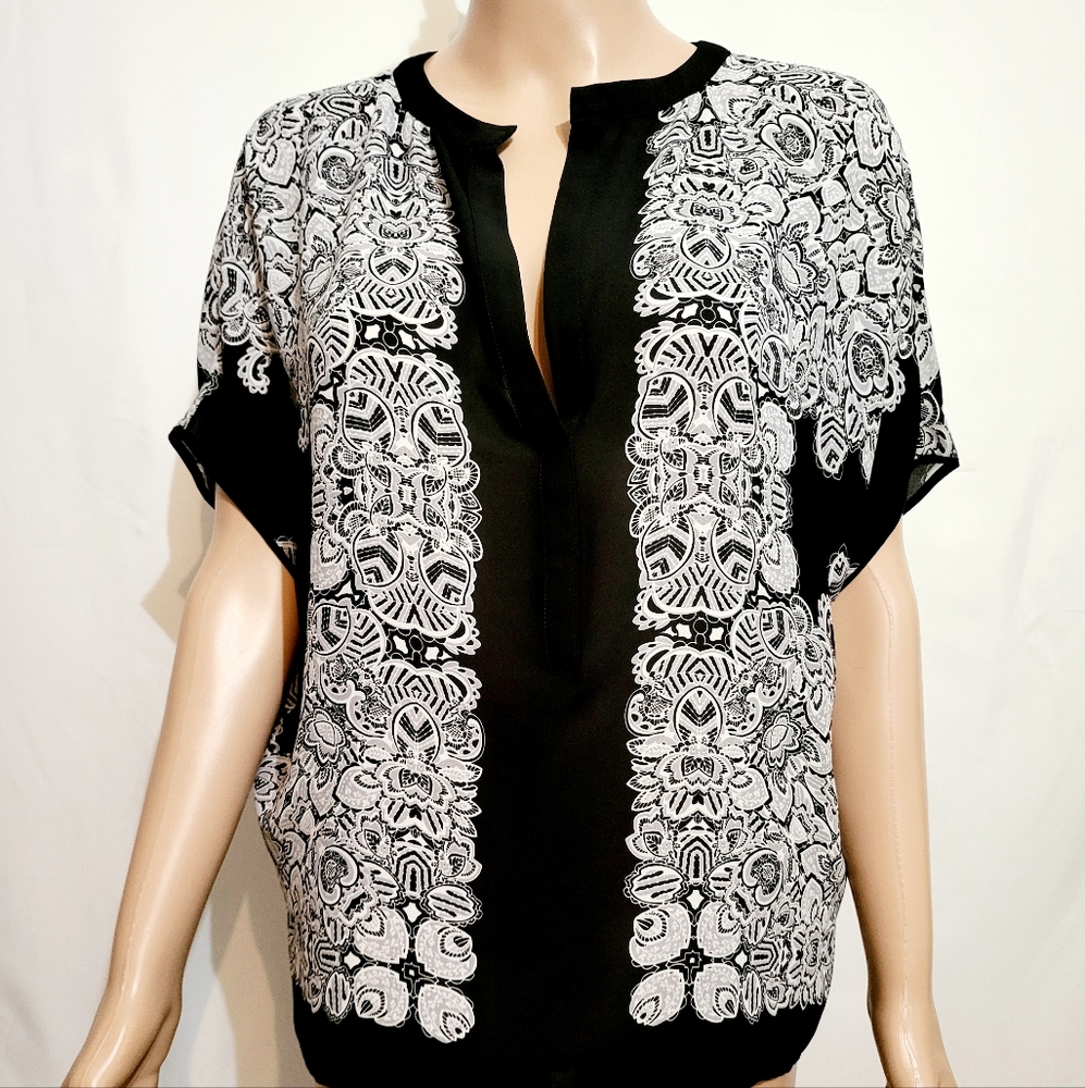 BCBGMAXAZRIA Women's High-Low Oversized Blouse